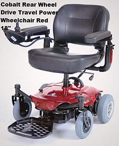 Cobalt Rear Wheel Drive Travel Power Wheelchair Red 18"