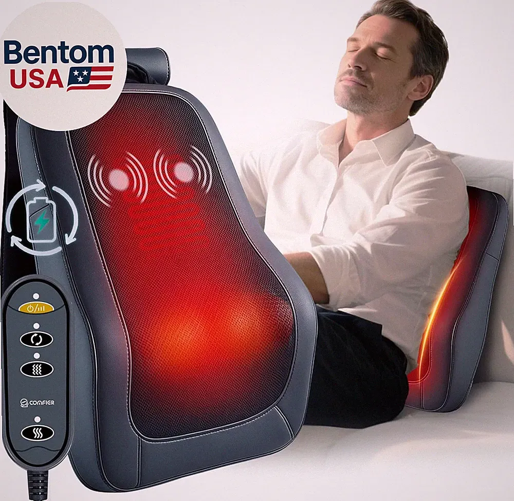 Cordless Back Massager with Heat,Vibration & Shiatsu Neck Back Massager for Pain