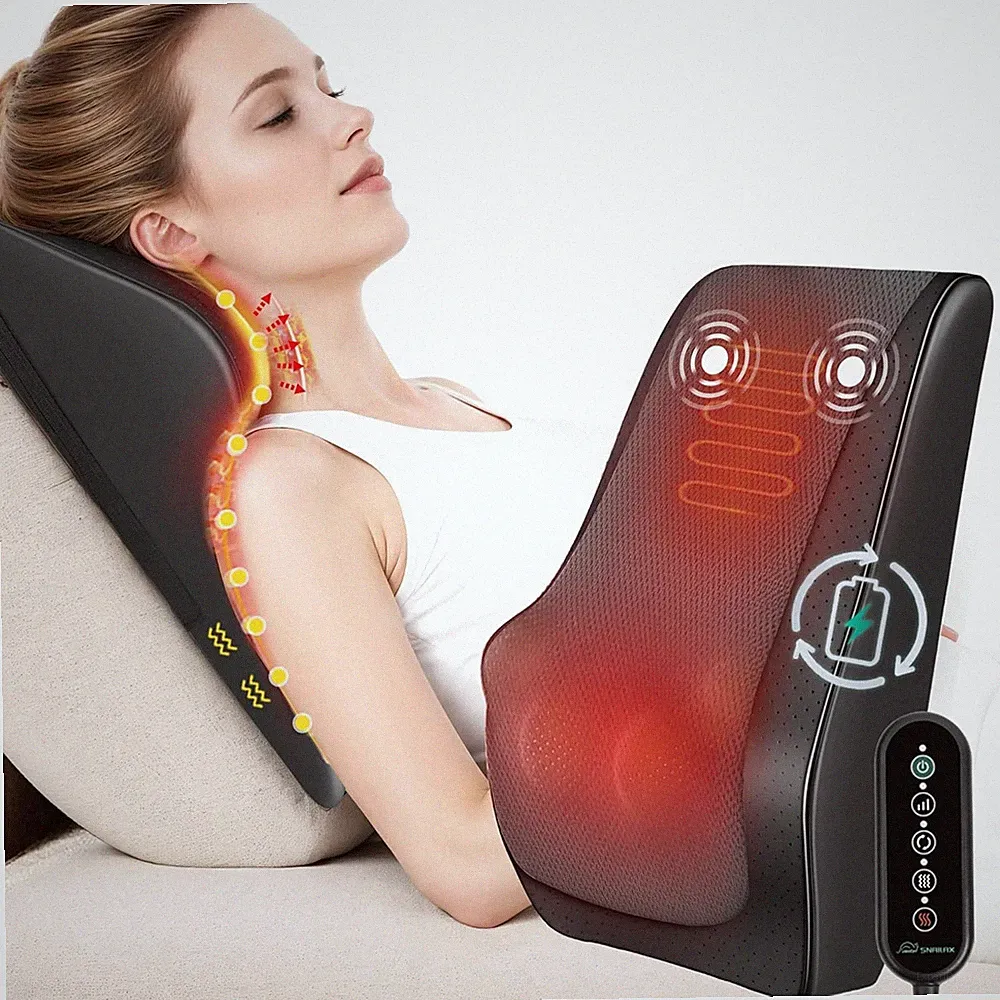 Cordless Shiatsu Neck & Back Massager with Heat, Vibration & Deep Tissue Relief