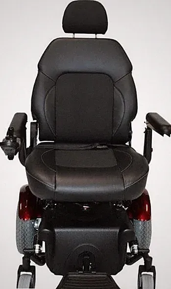 Vision Super Powerchair Electric Scooter 4-Wheel Black Red Reclining Backrest