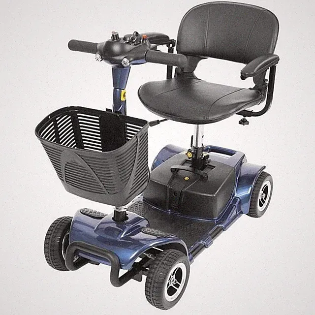 Vive 4 Wheel Electric Powered Compact Wheelchair Device - Blue